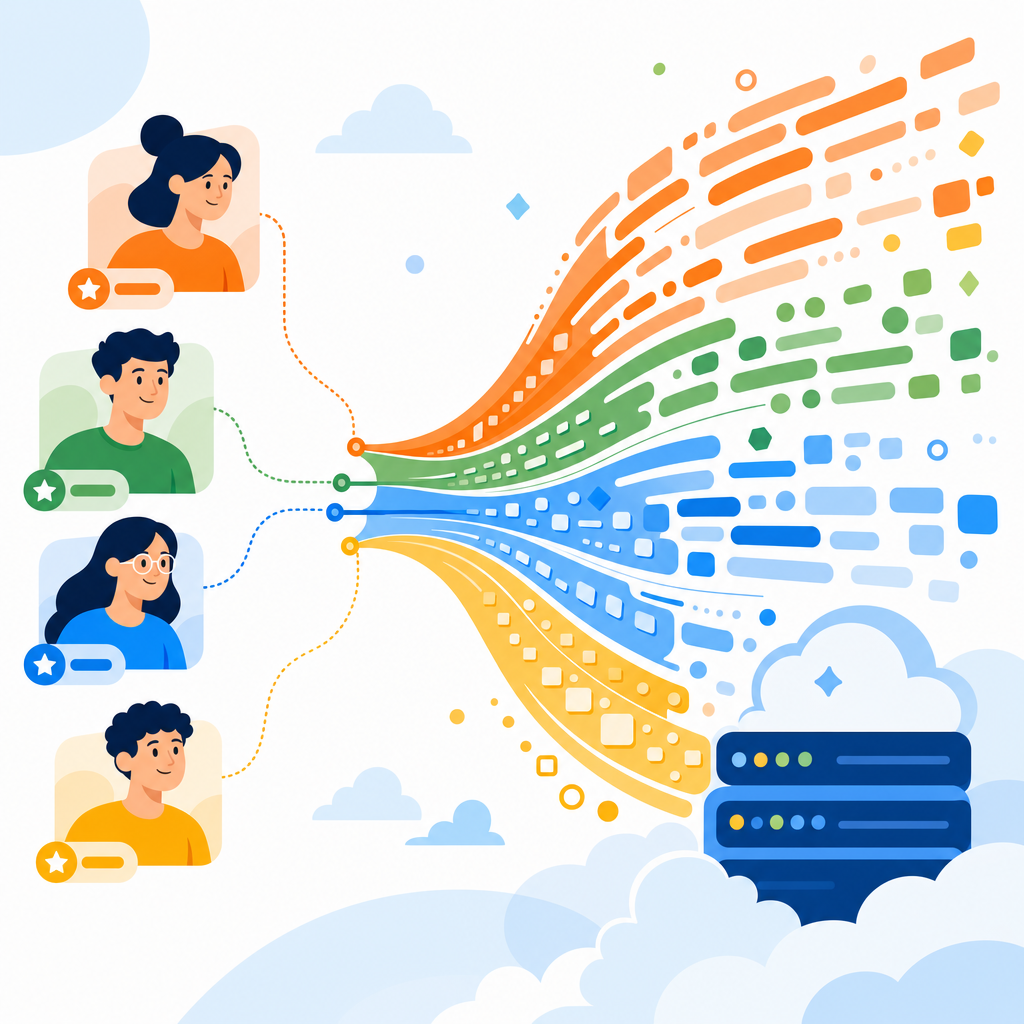 Colorful ChatPlus.Chat share credit artwork.